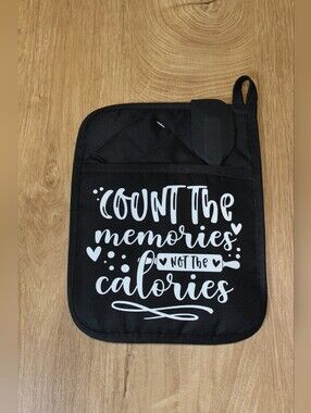Handmade Black Kitchen Potholder With Silicone Spatula